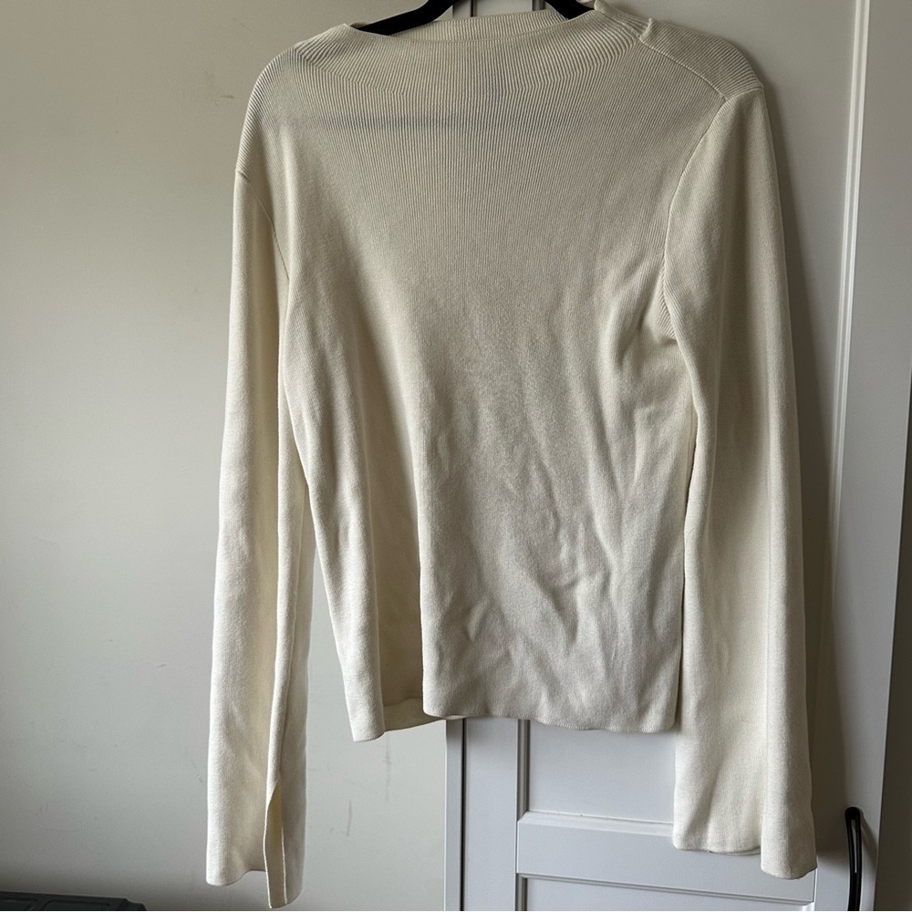 Halogen split sleeve sweater m